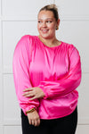 Not Exaggerating Satin Puff Sleeve Blouse