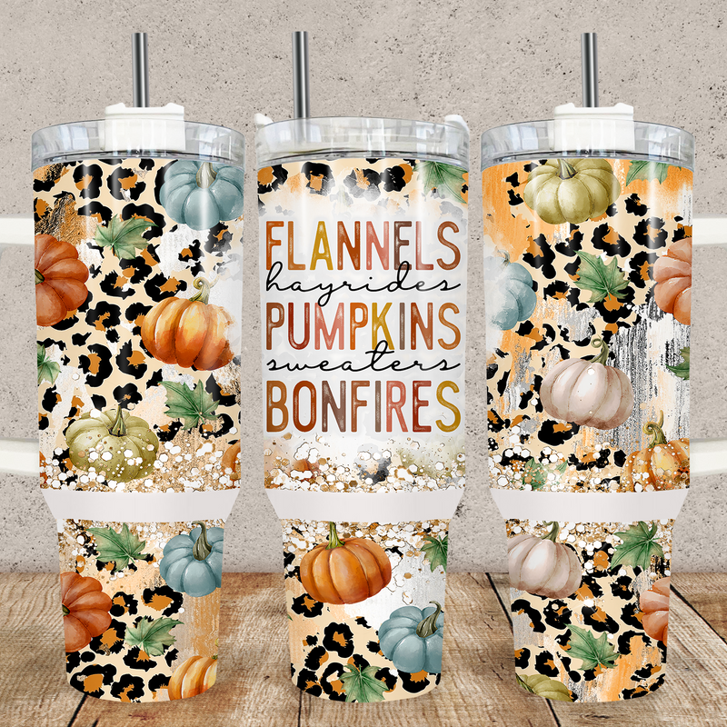 Flannel Pumpkin Bonfire 40oz Tumbler