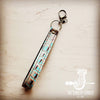 **Embossed Leather Key Chain Strap Turquoise Gator 701L