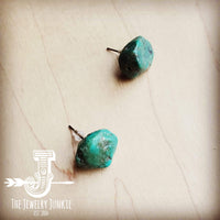 Natural Green Turquoise Stud Earrings 205g