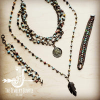 Amazonite Collar-Length Necklace with Indian Head Coin 252L