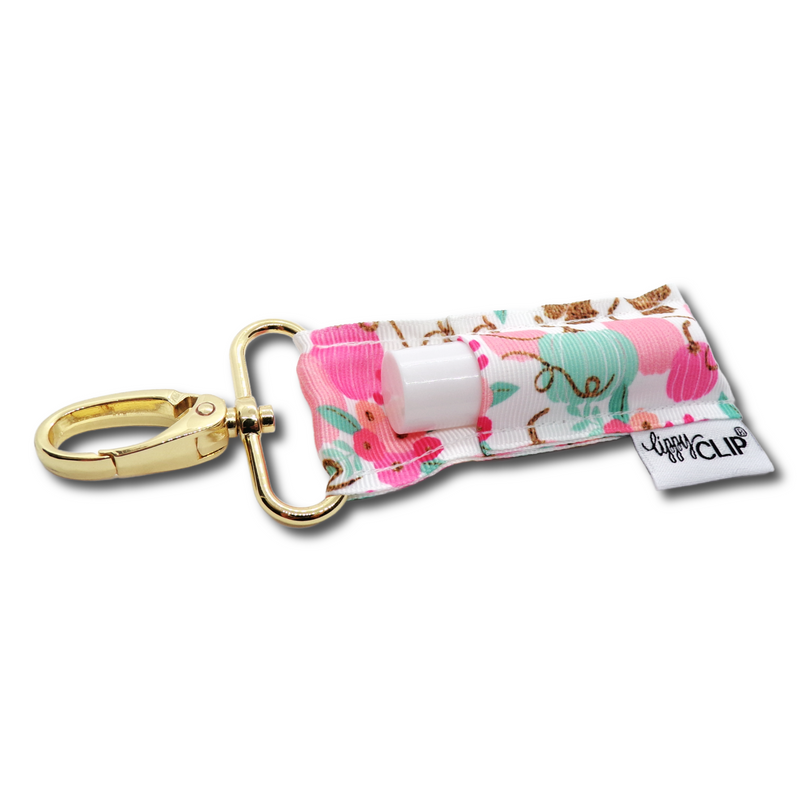 Pink and Aqua Pumpkins LippyClip® Lip Balm Holder