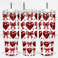 Red Glitter Heart Tumbler 40oz Tumbler