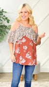 Sweeter Than The Rest Burnt Sienna Mixed Print Sleeveless Blouse