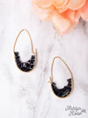 DATE NIGHT BLACK CLUSTER HEMATITE OVAL HOOP EARRINGS