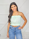 Sweet heart of summer mint crop top