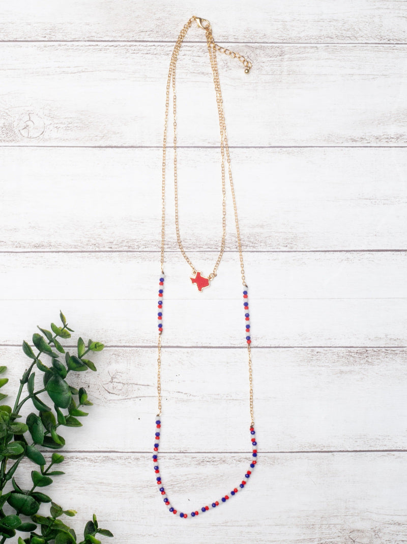 NCKLC RED TX LAYERED PENDNT