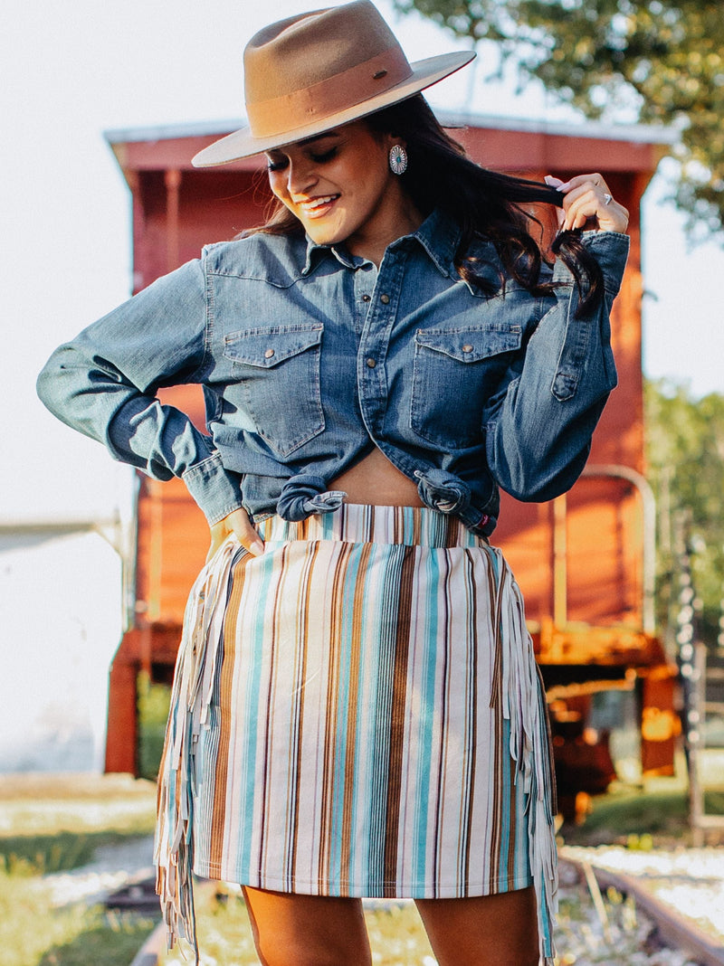 Rodeo Ready Fringe Skirt