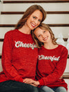 Girls' Cheerful on Sparkly Glitter Sweatshirt