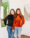 Love and Cherish Velvet Turtleneck in Rust