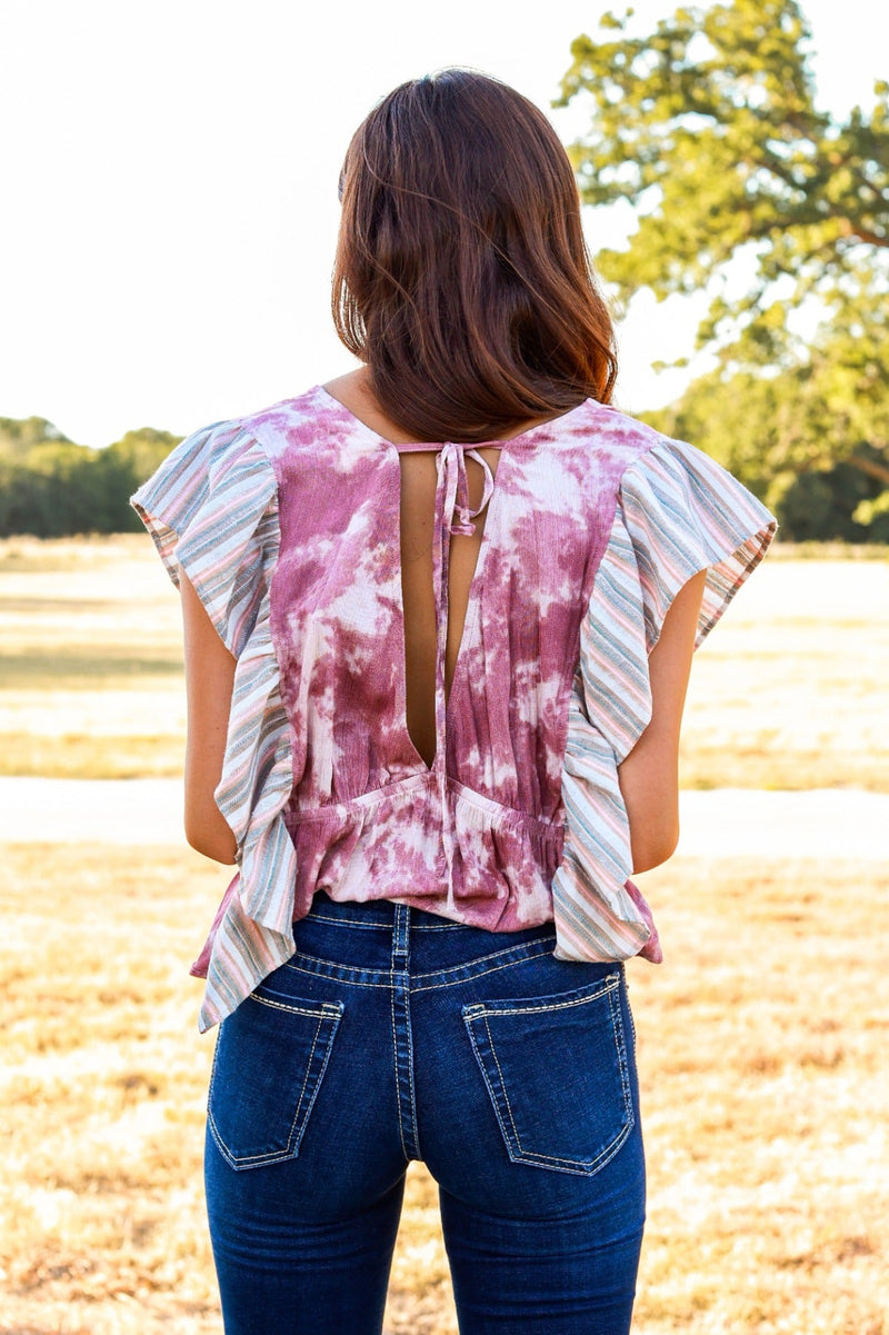 Ruffled Crop Top, Pink