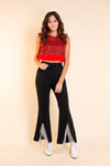 Material Girl Rhinestone Slit Pants