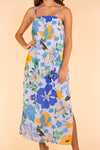 Blue Tropical Maxi Dress