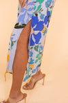 Blue Tropical Maxi Dress