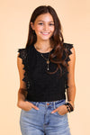 Lace Crop Top, Black