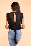 Lace Crop Top, Black