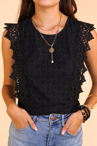 Lace Crop Top, Black