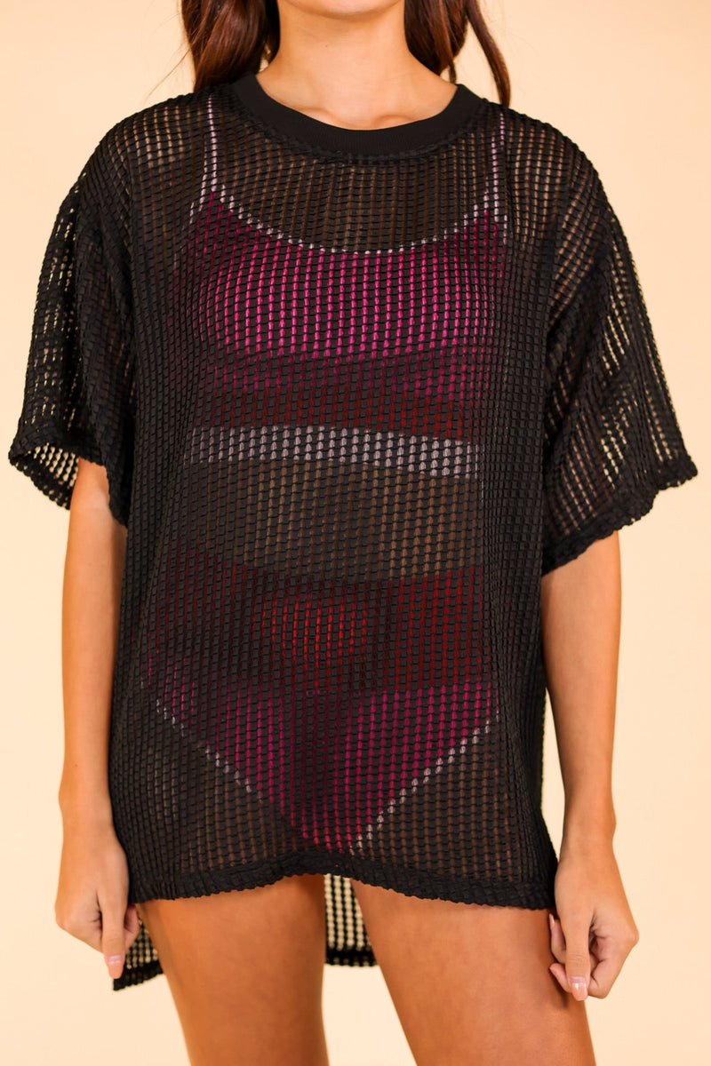 Summer Groove Black Net Coverup