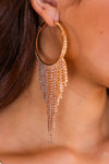 Love Me For Me Gold Fringe Beaded Earrings