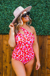 The Victoria Pink and Red Leopard One Piece