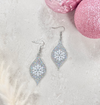 The Weather Outside is Delightful Silver Glitter Ornament Earrings