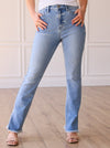 The Jane Medium Wash Side Split-Hem Jeans