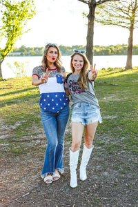 Party Like Its 1776 Pocket Tee, Vintage Leopard and Stars