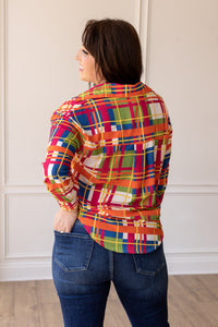 The Kathryn Multicolor Plaid Button Down Top