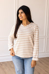 Pretty Idea Tan Stripe Pullover Sweater