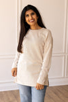 Daydream Sweetie Beige Ribbed Long-sleeve Top