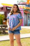 Southern Goals Aztec Babydoll Top