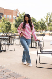 Pretty Idea Pink Stripe Pullover Sweater