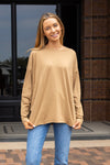 Not Your Basic Ivory Long-sleeved Side Split Top