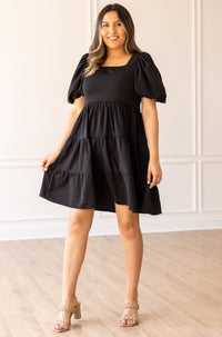 Breeze-Kissed Black Dress