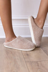 Plushy Bliss Tan Slippers