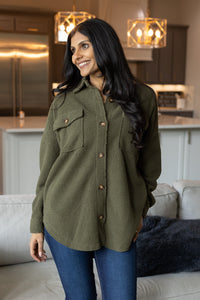 Olive Button Down Sherpa