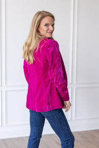 Raspberry Rendezvous Velvet Blazer