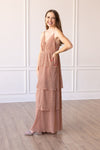 Blushing Brilliance Layered Maxi Dress