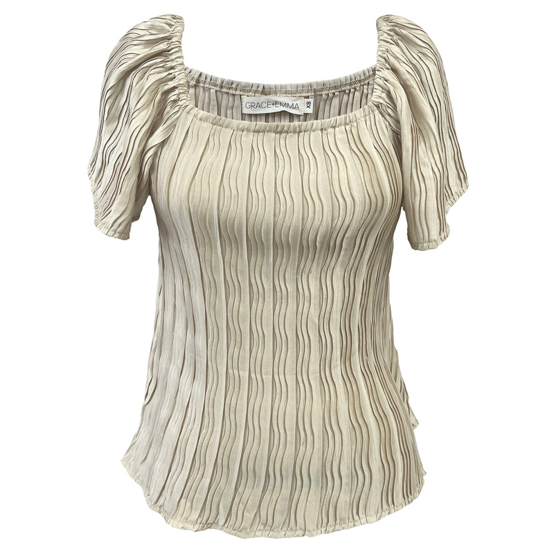 Lustrous Elegance Ivory Silk Blouse