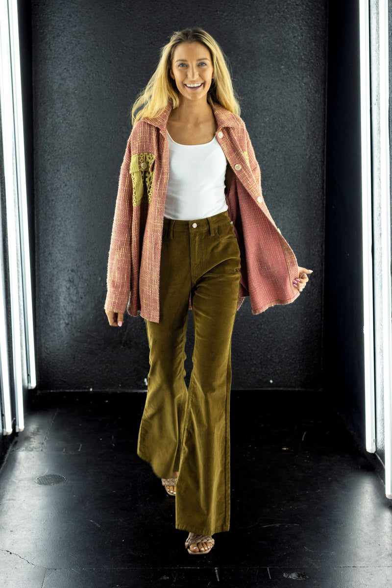 The Josephine Tan Corduroy Flare Pants