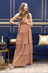 Blushing Brilliance Layered Maxi Dress