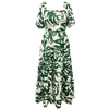 Elizabeth Midi Dress, Green & Ivory