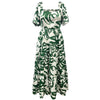 Elizabeth Midi Dress, Green & Ivory