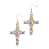 AB Crystal Cross Earrings