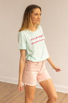 Mimosa Mornings On Mint Chocolate Chip-Mint Cuff Tee