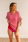 Keep Me Posted Pink Knit Top