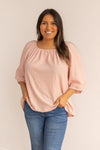 Pink Breeze Elegance Off the Shoulder Top