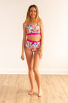 Abstract Multi Colorful Two-piece Swimwear Set