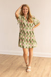 Geometric Grove Green Dress