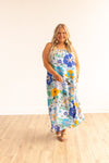 Blue Tropical Maxi Dress